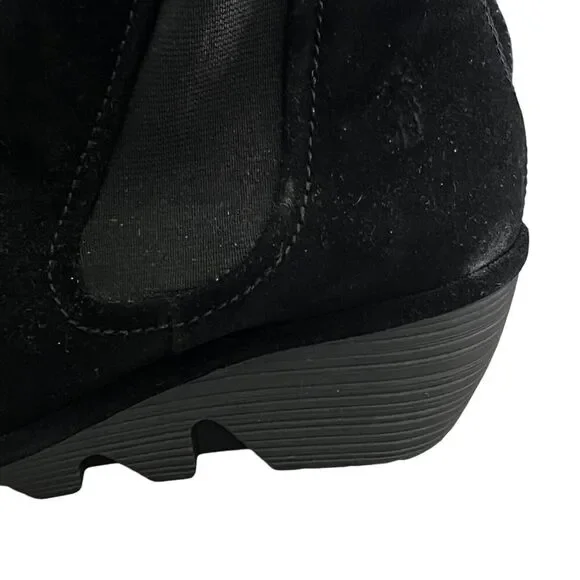 Fly London Women’s size 7. 5-8 US 38 EUR Leather Ankle Zip Boots Wedge Bootie. - Picture 7 of 13